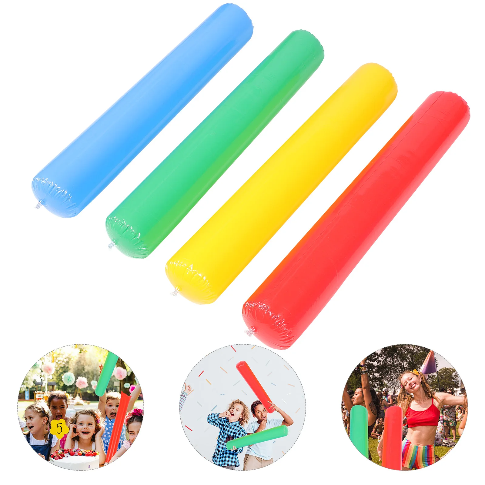

8 Pcs Inflatable Cheering Sticks PVC Kids Toys Reusable Noisemakers Party Supplies Sports Accessories Balloon Gadgets