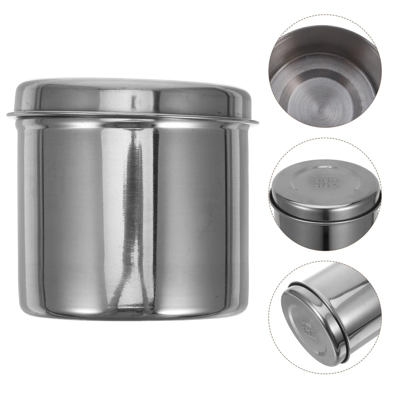 

Stainless Steel Ointment Jar Waterproof For Cotton Balls Gauze Dressings Storage Medical Beauty Salon Lab Use