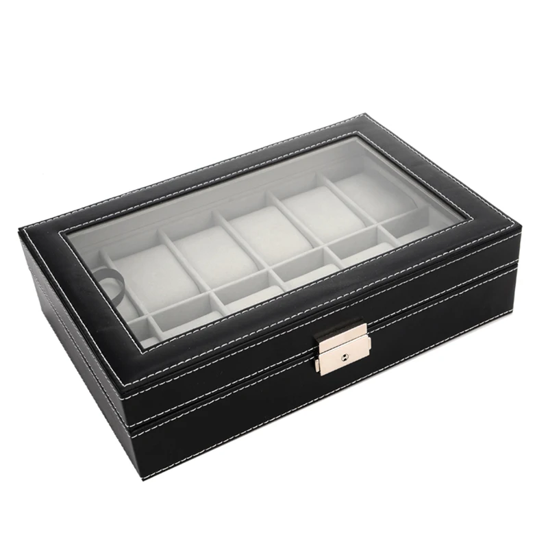 6/10/12 Slots Wrist Watch Box Watch Holder Storage Case Organizer PU Leather Watch Display Box regalos para hombre 30x20x8cm