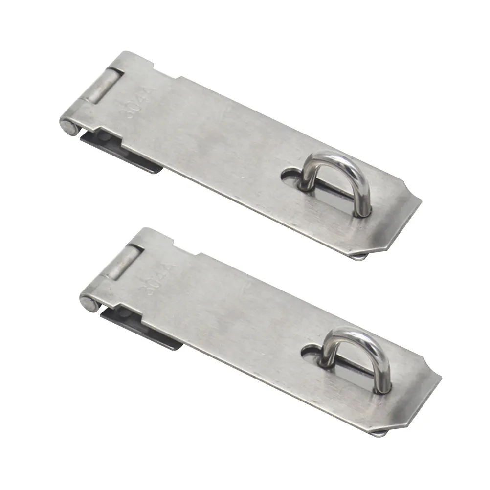 2Pcs Stainless Steel Lock Hasp for Gate Cabinet Door 5 Inches Padlock Hasp Staple Concealed Screw Lock Latch Security