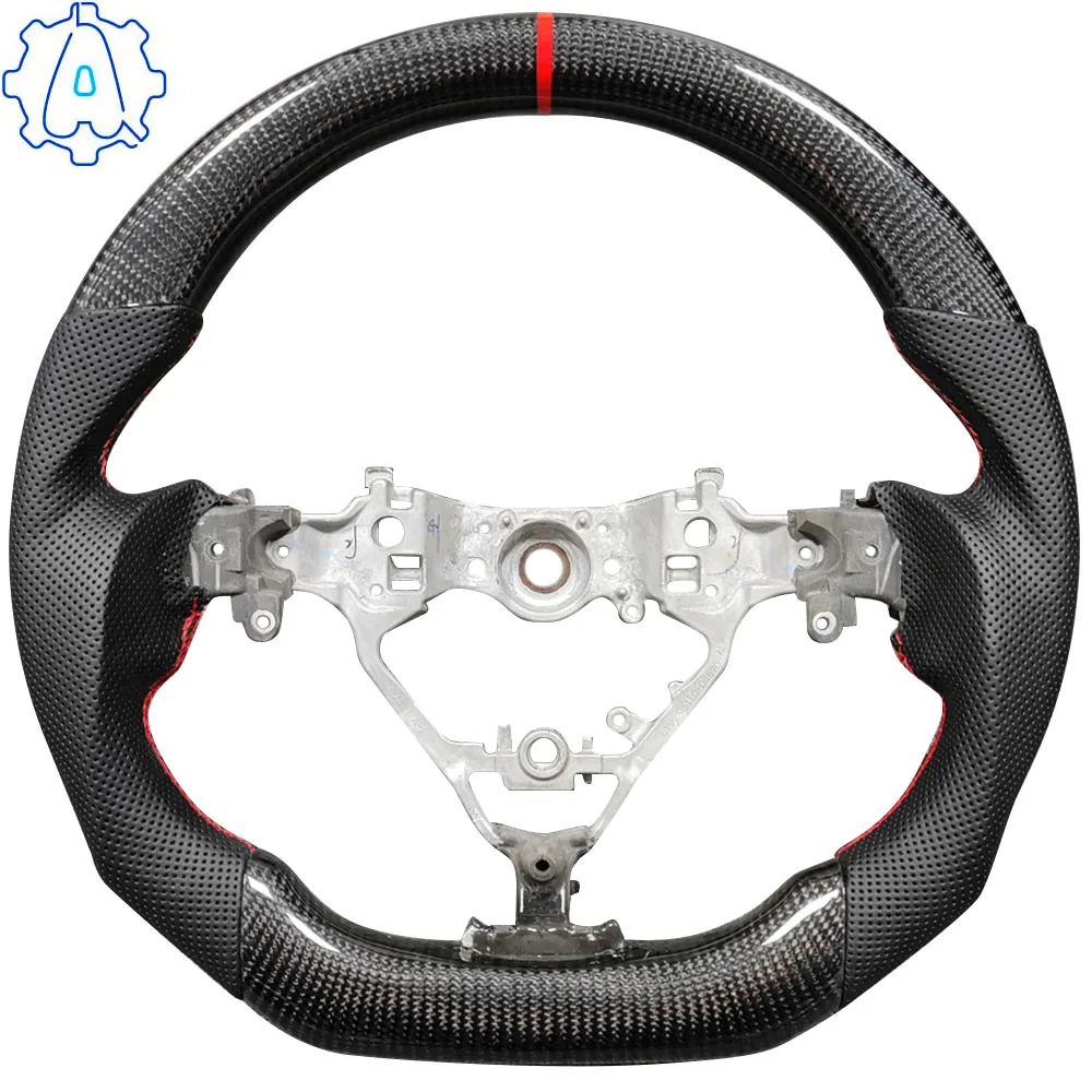 Carbon fiber leather D-shaped sport steering wheel for Toyota Highlander Harrier Camry Sienna multifunctional steering wheel