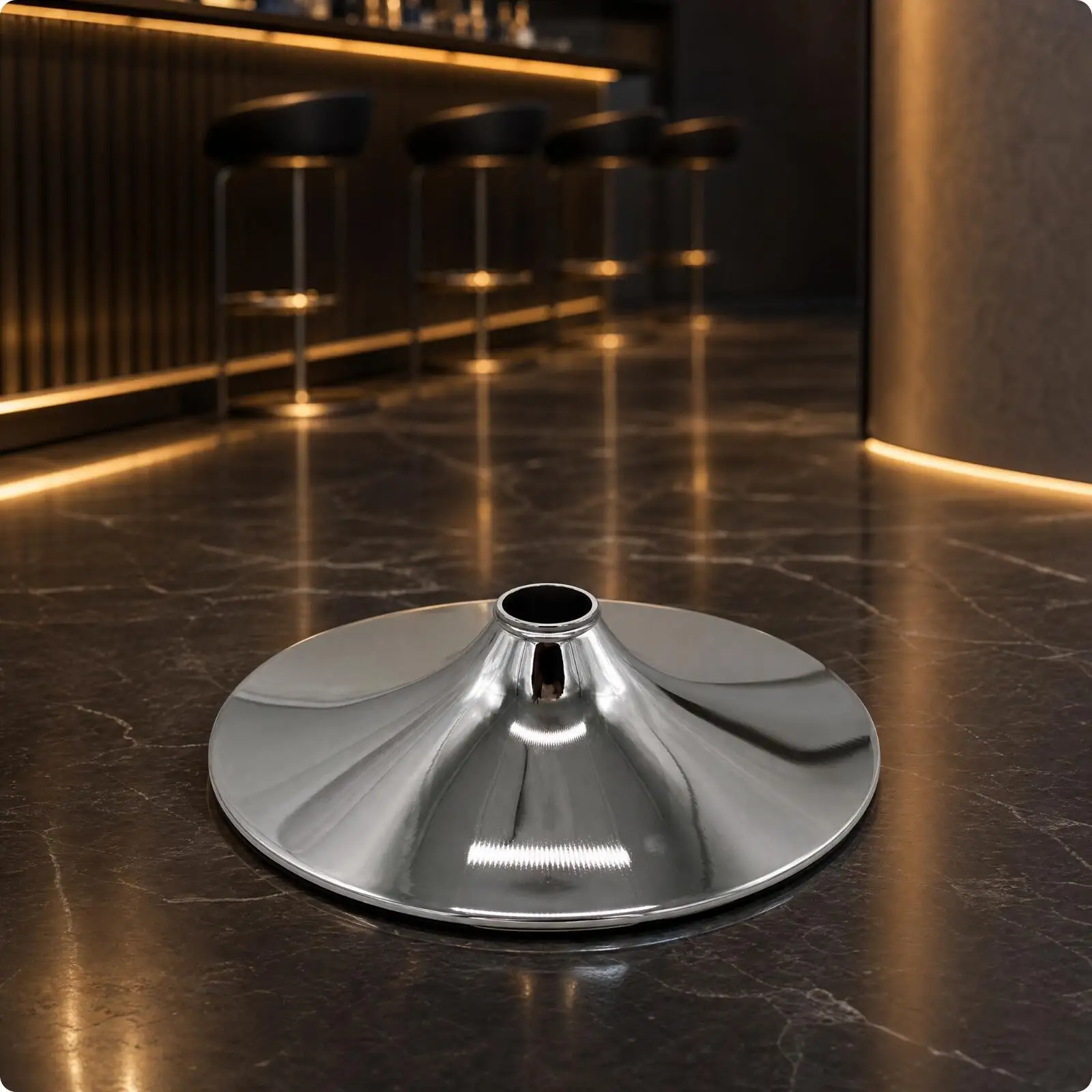 Durable Metal Bar Stool Base Plate with Floor Guard for Commercial Kitchen and Cafe Use