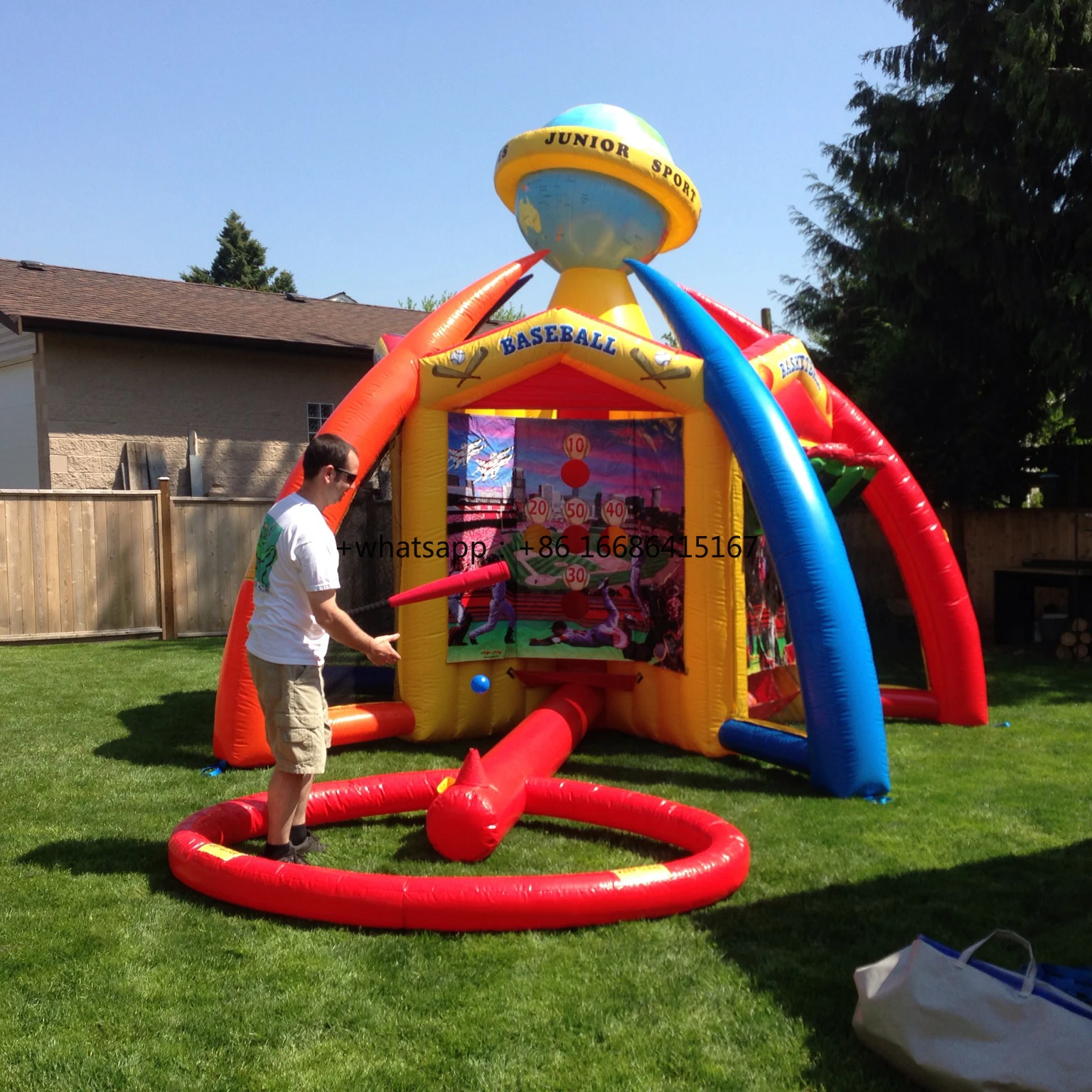 

Hot Selling Commercial 4 In 1 Inflatable Carnival Sports Games Field For Sale