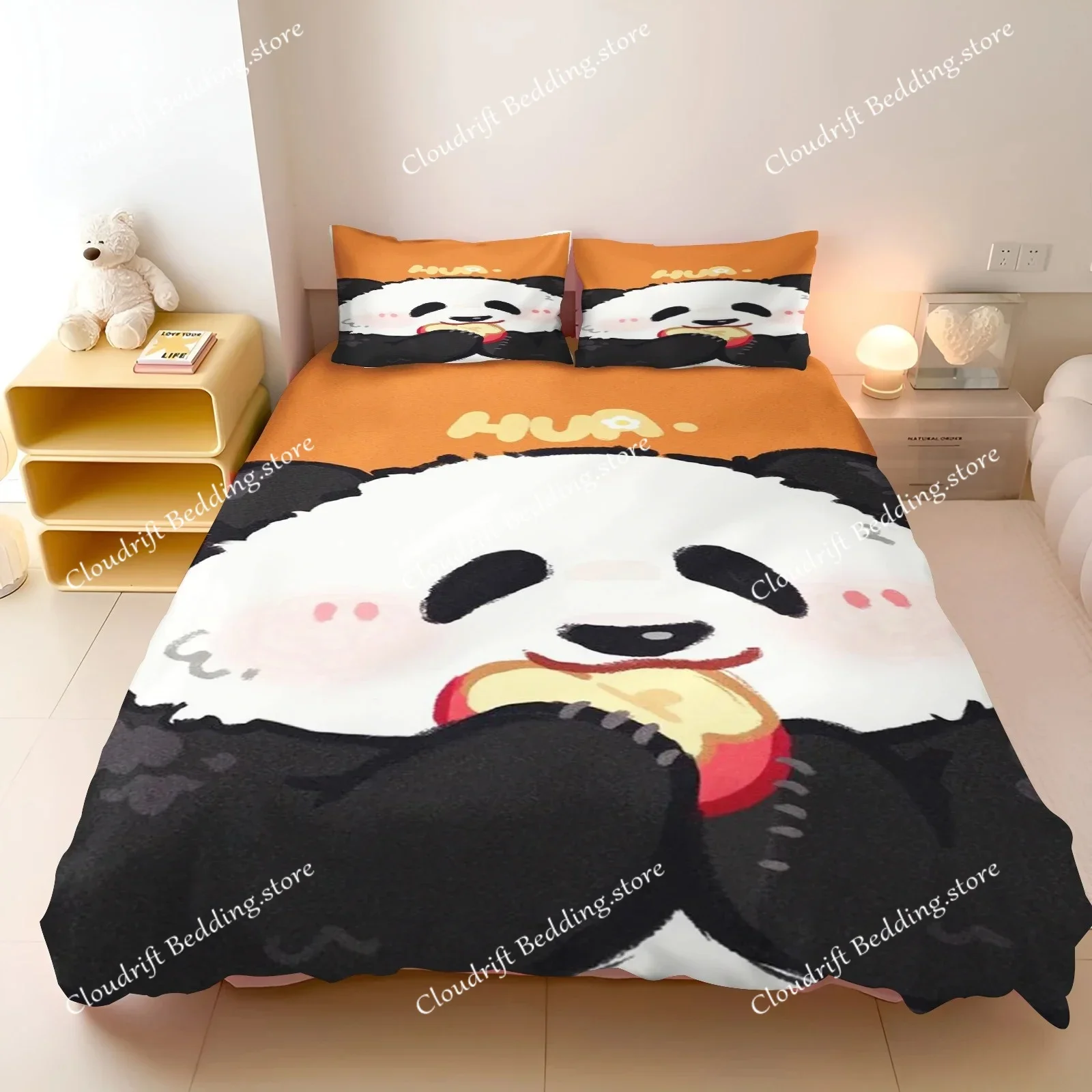 

Panda Cartoon Duvet Cover Full Cute Children's Bedroom 100% Polyester Adult Gift Bedding Set026
