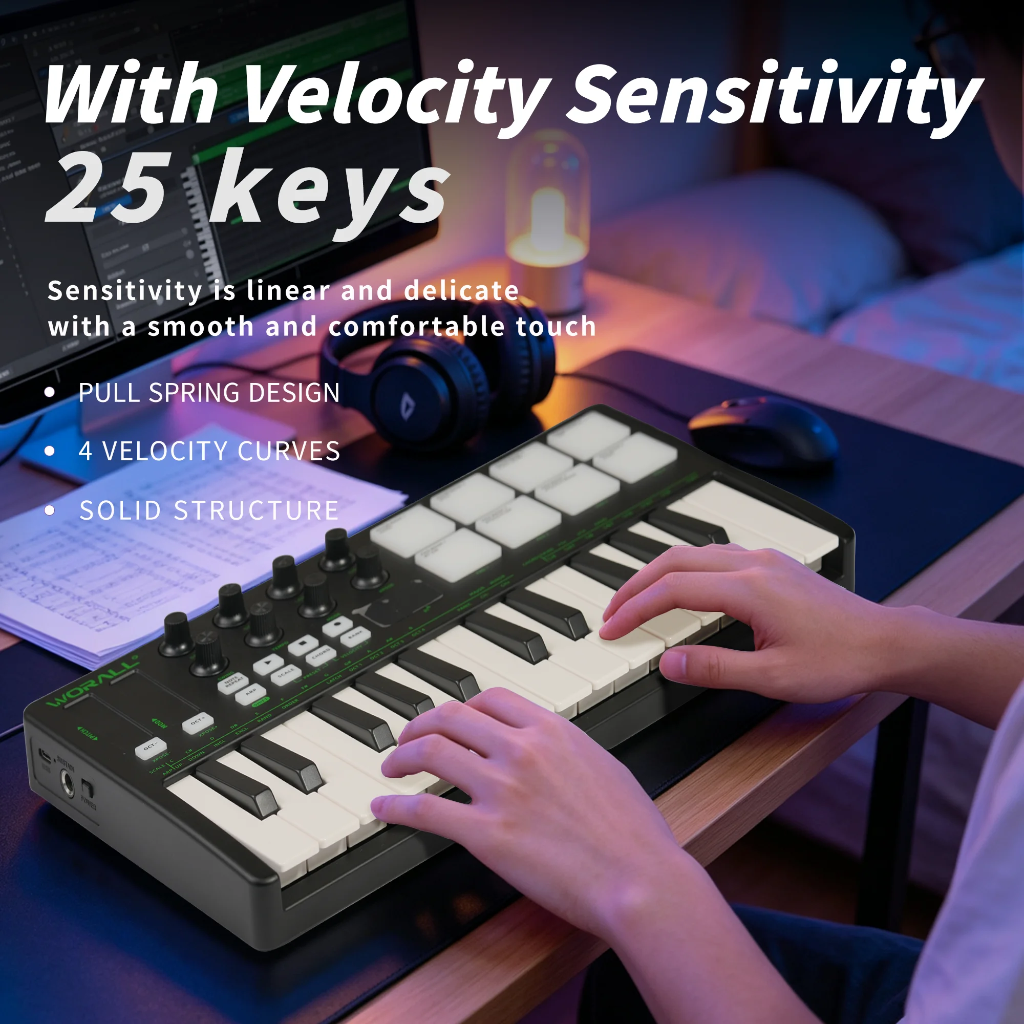 WORALL WK-25 Contrôleur MIDI s - Midi Controller Pad avis et prix