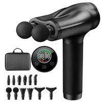 Muscle Massage Gun Multifunctional Rechargeable Fascial Gun Double Head Handheld Mini Massager Gun with Deep Tissue Percussion