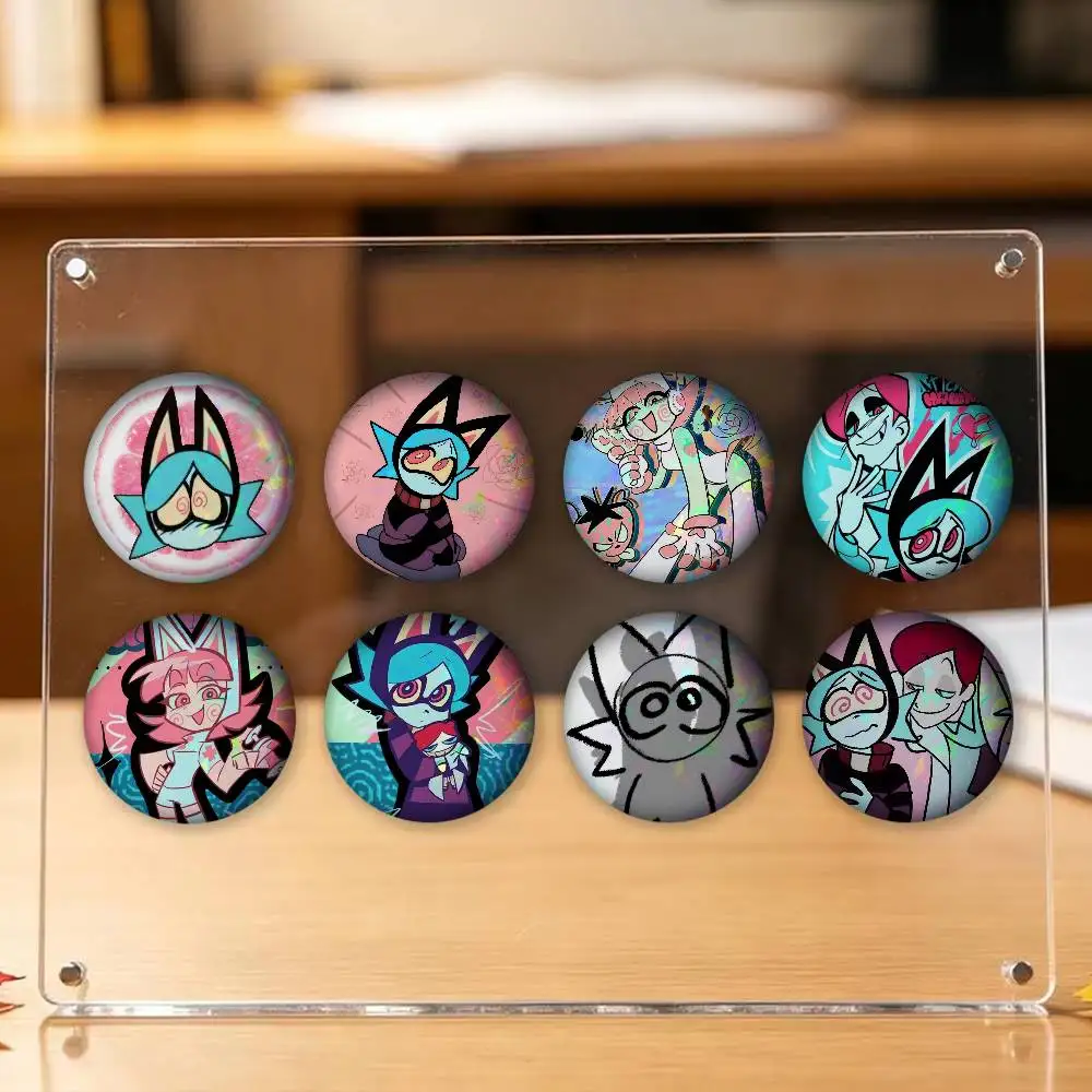Psychocuties PSYCHO-CUTIES Cartoon  Cute Anime Figure Badge Handmade Tinplate Brooch For Backpack Clothes Chest Ornament Gifts