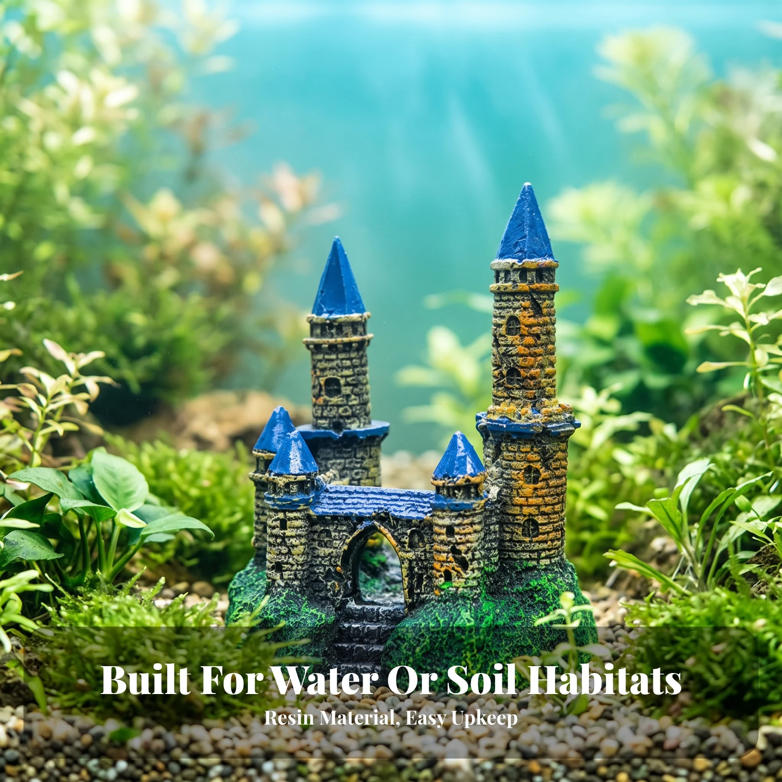 Aquarium Castle Fairy-Tale Aquatic Tank Castle Non Fade-Resistant for Hobbyists, Terrarium, Tabletop