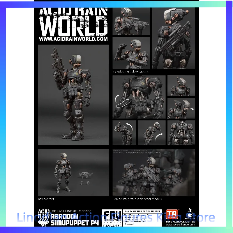 

Фигурка-кукла Acid Rain War 1/18 Soldier FAV-A135 Abaddon Simupuppet P4 A136 Reborn Trooper A137 Immortal, полный комплект, 3,75 дюйма