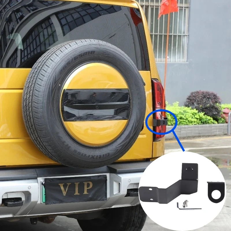 

For BYD Equation Leopard 5 DENZA B5 2023-2025 Carbon Steel Black Car Tail Door Antenna Flagpole Bracket Trim Car Accessories