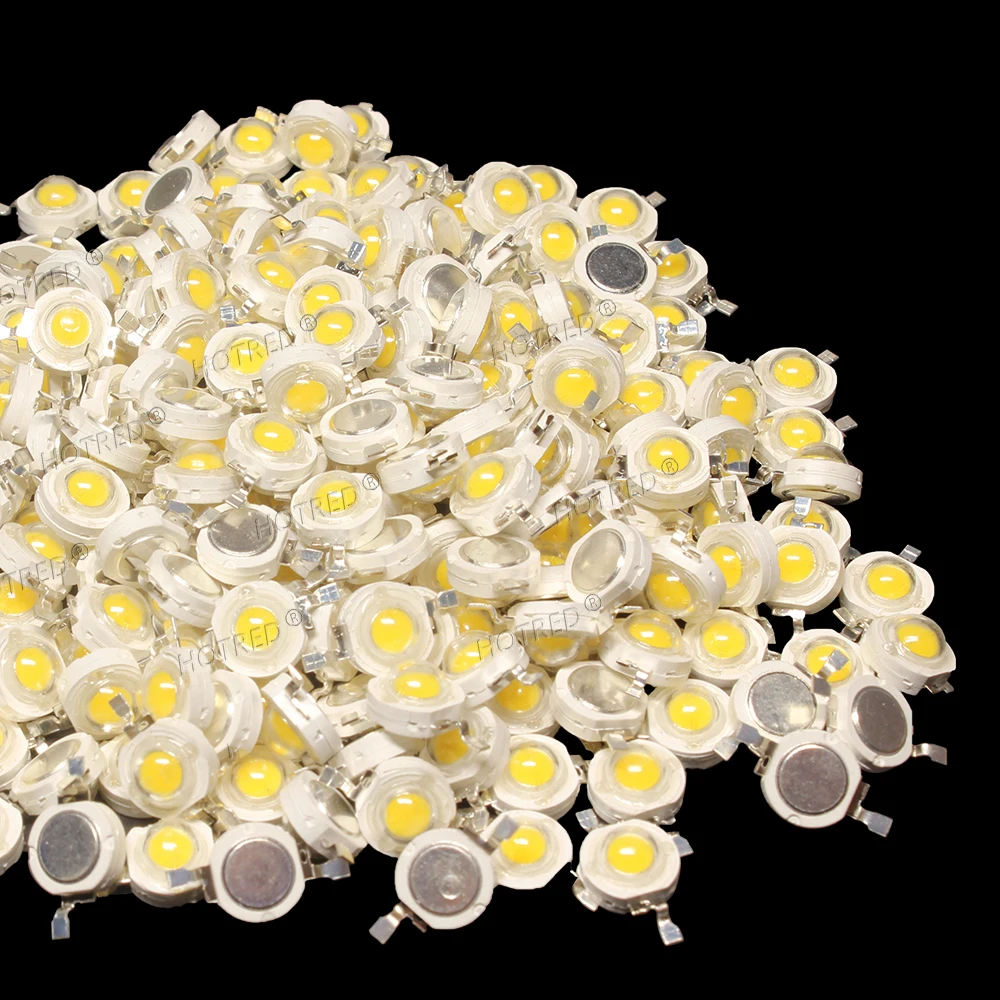 500pcs 1W 3W Bulbs High Power LED Lamp Diodes Full Watt White Red 660nm Blue Green Yellow RGB for Blubs Spotlight Downlight Chip