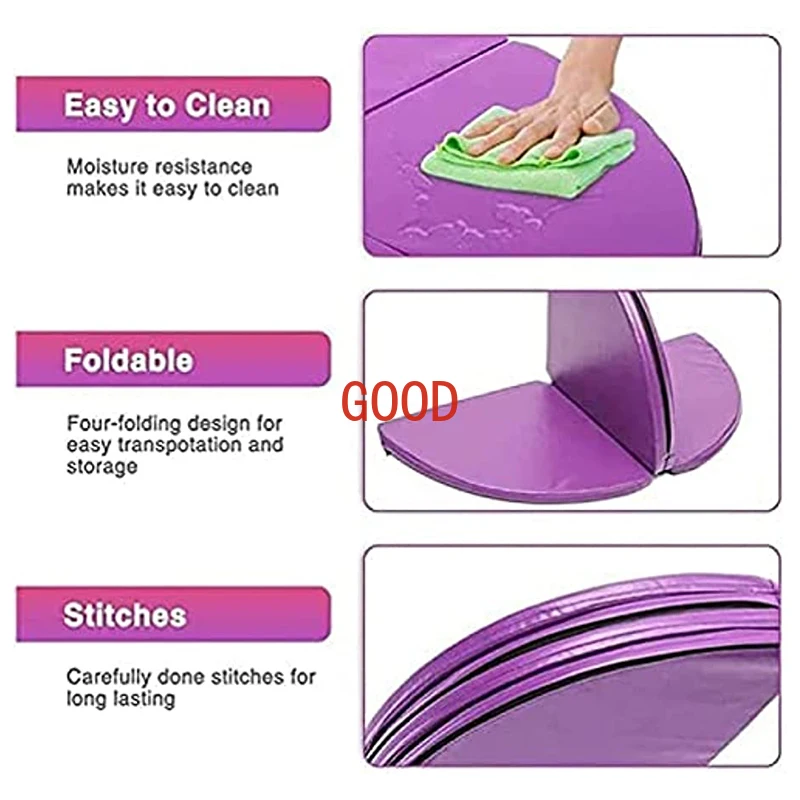 سجادة تمرين مستديرة للرقص القطبي ، وسادات جمباز ، مضادة للسقوط ، حماية ضد الانزلاق ، سجادة أمان للرقص القطبي ، اليوغا ، صالة الألعاب الرياضية ، قابلة للطي