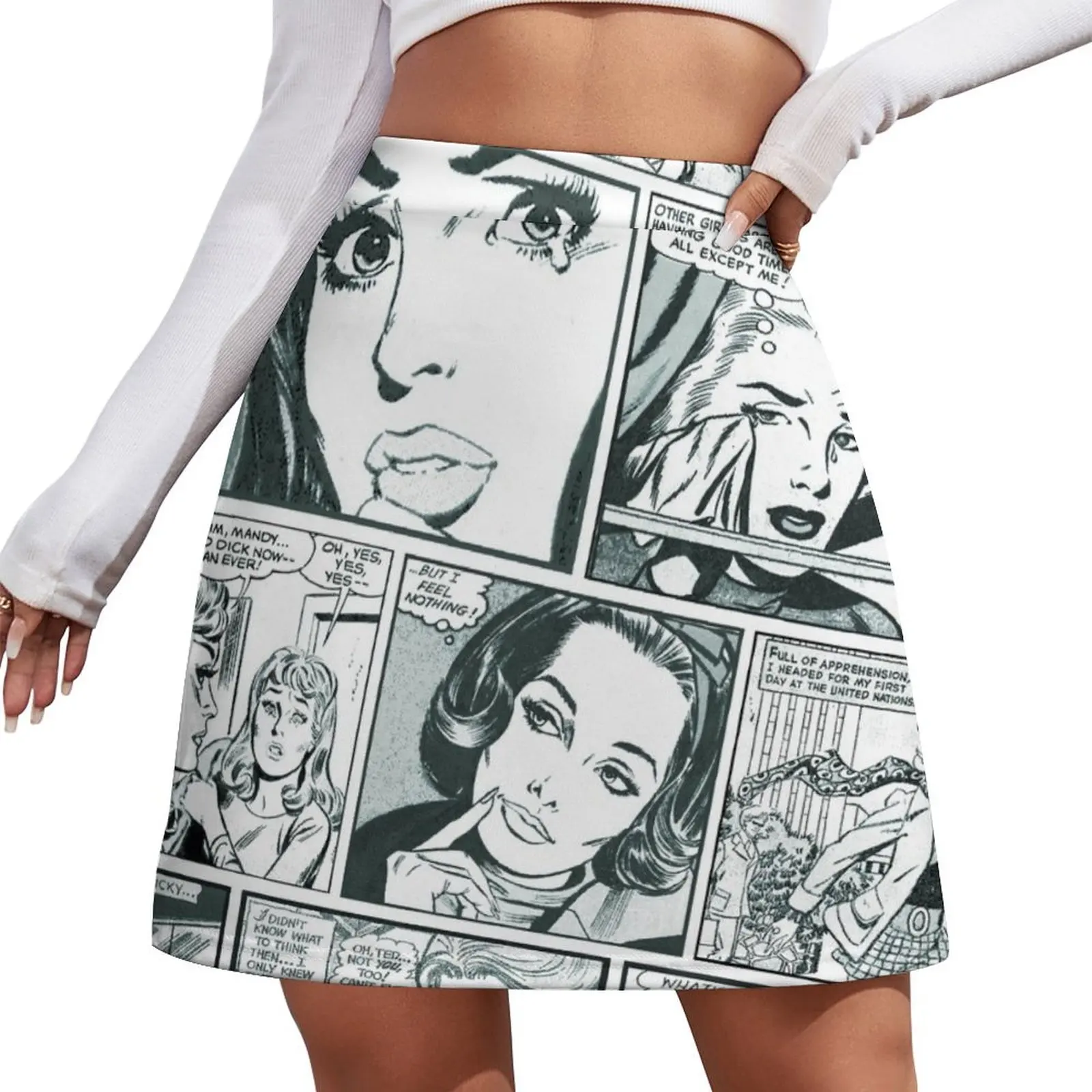 

Comic Black & amp; White Mini Skirt new in clothes mini skirts Mini Skirt