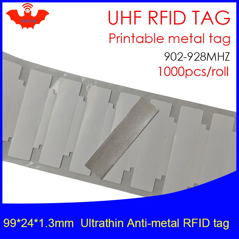 UHF RFID Ultrathin anti metal tag 915m 868m 99*24*1.3mm EPC 6C 1000pcs free shipping fixed assets small printable passive tags