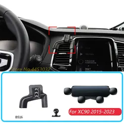 Car Phone Holder For Volvo XC90 2015-2023 Gravity Stand Mount Support Horizontal GPS Mobile Bracket Accessories With Base