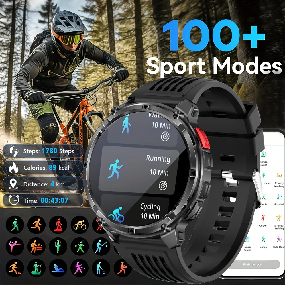 New T-Rex3 Pro 1100mAh Battery Smart Watch GPS Path 5ATM Waterproof Sports Run Tracker Outdoors Compass Military Smartwatch
