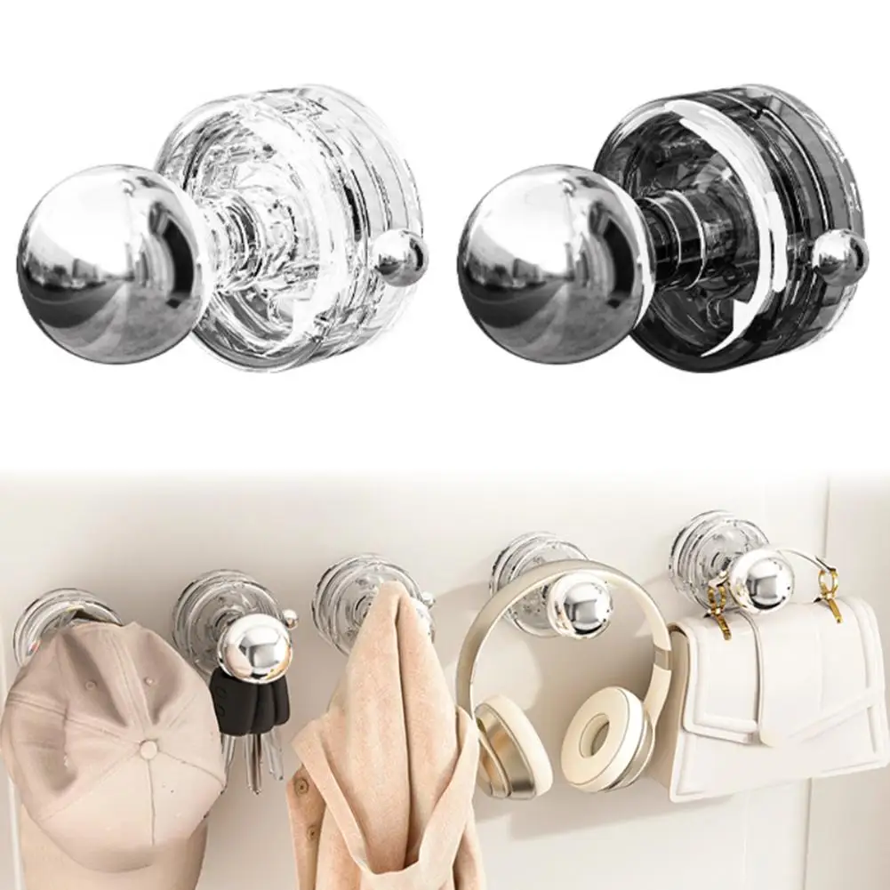 

Strong Adhesion Waterproof Hook Non-Tool Installation Transparent Water Resistant Suction Cup Hook Bathroom Accessory