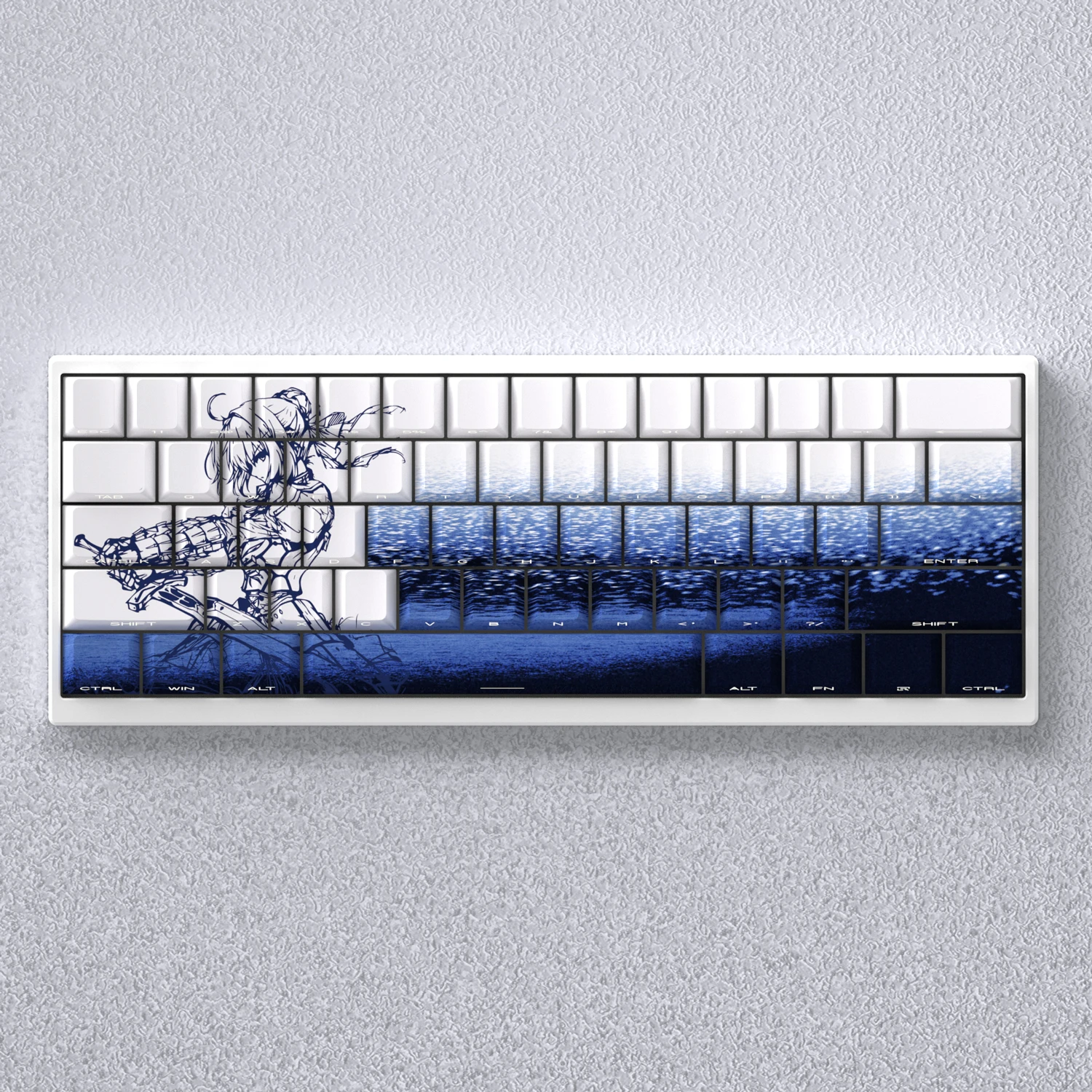 Saber Keycaps 98 Keys Side Print PBT Dye Sublimation Cherry Height Backlight for Mechanical Keyboard Mad 60 AULA F75 Anne Pro 2