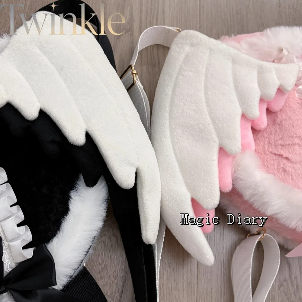 Gothic Kawaii Backpack Angel Wings Shoulder Bag Ribbon Tentacle Anime Harajuku Subculture Convertible 2 Way Girl Bag