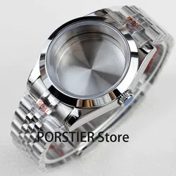 36MM/39MM NH35 Watch Case Jubilee Bracelet Strap Sapphire Fit NH35 NH36 Movement 28.5 Dial Datejust Round Edge 100m Waterproof