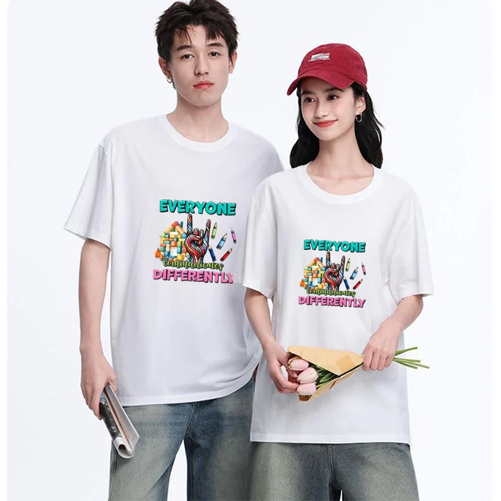 Rainbow Hand Gesture House Crayons Printed T Shirt Cotton S-XXL Personalized Custom Casual Short Sleeve Tee Aesthetic Graphic To