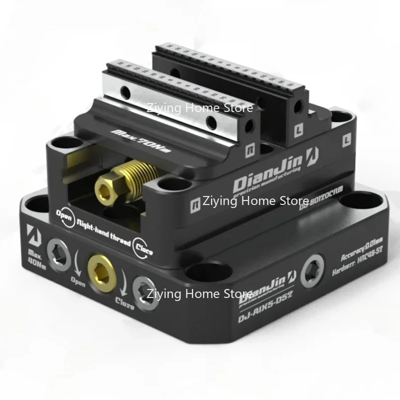 

4-осевое приспособление Самоцентрирующиеся тиски Положительные в сочетании с нулевой точкой Быстросменная четырехосевая L-блоковая мостовая платаDJ-80120