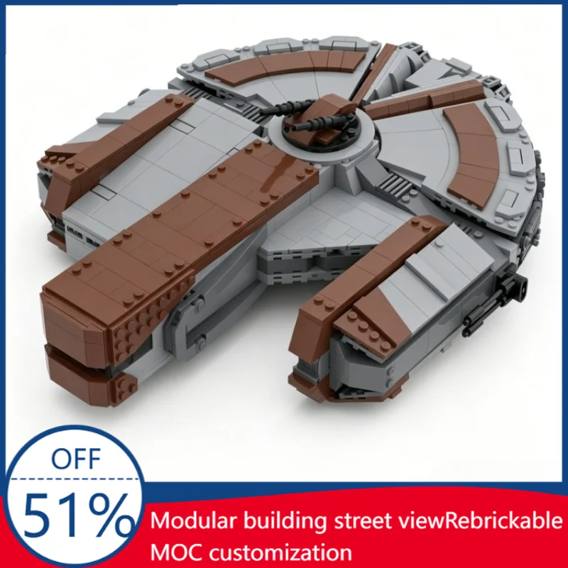 

1160PCS The Ebon Hawk Sci-Fi Starship Spaceship MOC Model Building Blocks DIY Assembly Kids Educational Birthday Christmas Gift