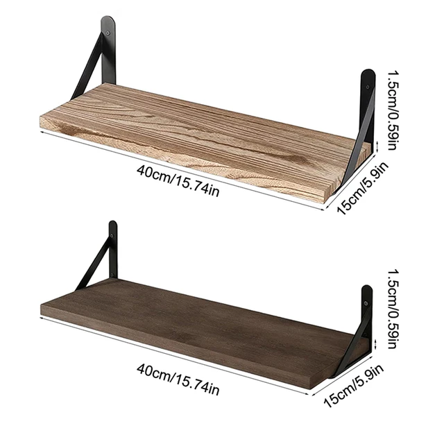 Floating Shelves for Wall,Bookshelves，Wall Mounted Wood Shelf for Living Room, Bathroom, Bedroom, Kitchen, Home Decor 2