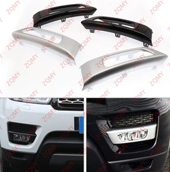 1pc Car Front Bumper Fog Light Lamp Cover Decorative Trim For Land Rover Range Rover Sport 2014 2015 2016 2017 L494 Black/Silver