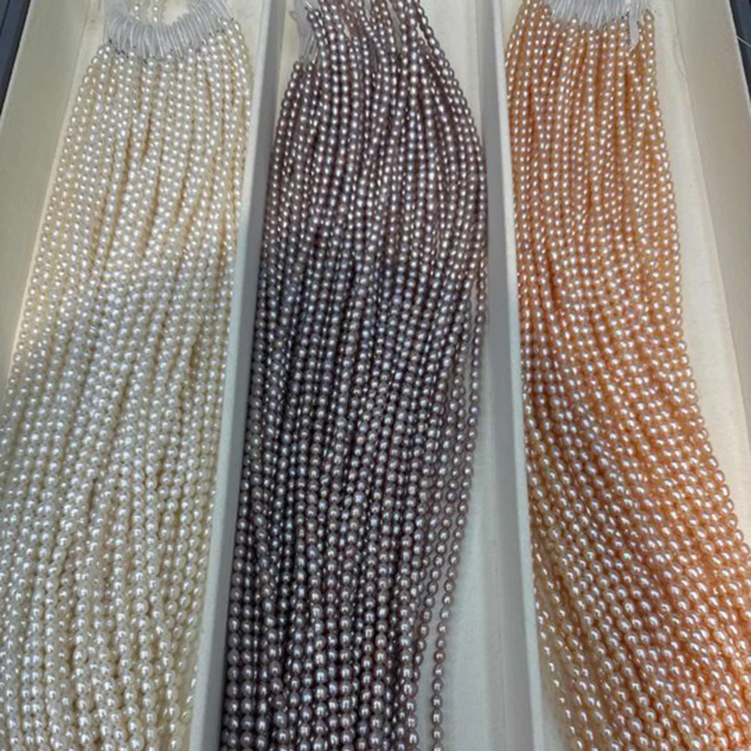 3-4mm Flash New Rice Orange White Purple Bead Natural Freshwater Pearl Jewelry Make DIY Necklace Bracelet Accessories Gift Women
