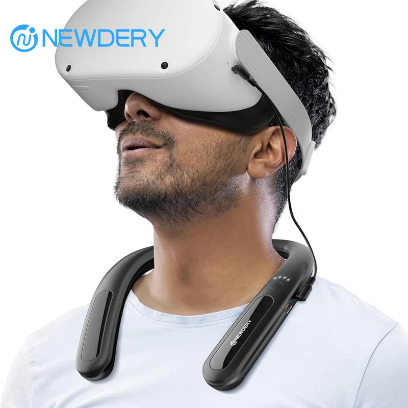 

NEWDERY 10000mAh Battery Pack for Meta/Oculus Quest 3 2,PSVR2 Fast Charging Extend Play time Battery VR Accessories Hanging Neck