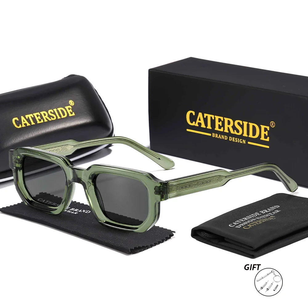 CATERSIDE Neue Herren Outdoor Optische Sonnenbrille Quadratische Gläser Rezept Brillen Damen Business Urlaub Geschenke Gläser UV400 – Detail 9