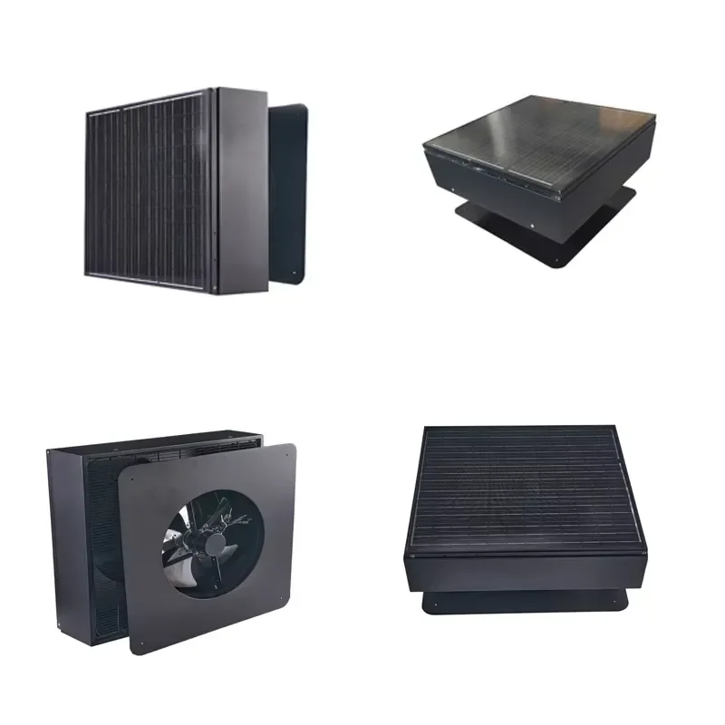 Solar Roof Vent Fan for DC 24V Heat Extractor 70W Brushless Motor Aluminum Alloy 14 Inch Home Exhaust Attic Ventilation Fan