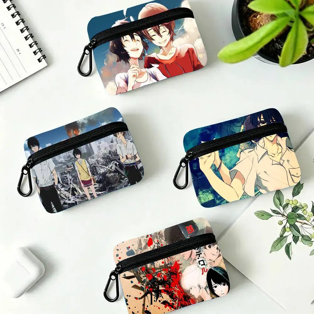 Terror In Resonance Anime Oxford Fabric Wallet With Zipper, Hanging Multifunctional Bag For Credit Cards, Keys, Coins Headphones