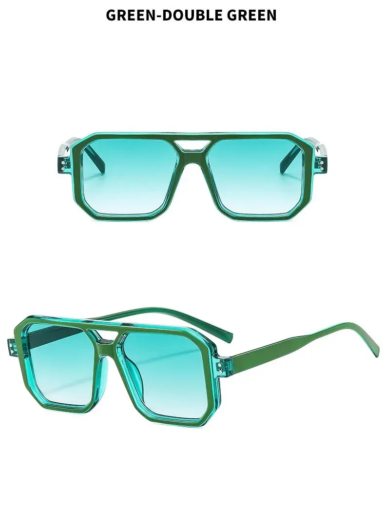 Lässige Sonnenbrille mit doppeltem Träger und Vollrahmen für Männer und Frauen, UV-beständige Sonnenbrille UV400 – Detail 10