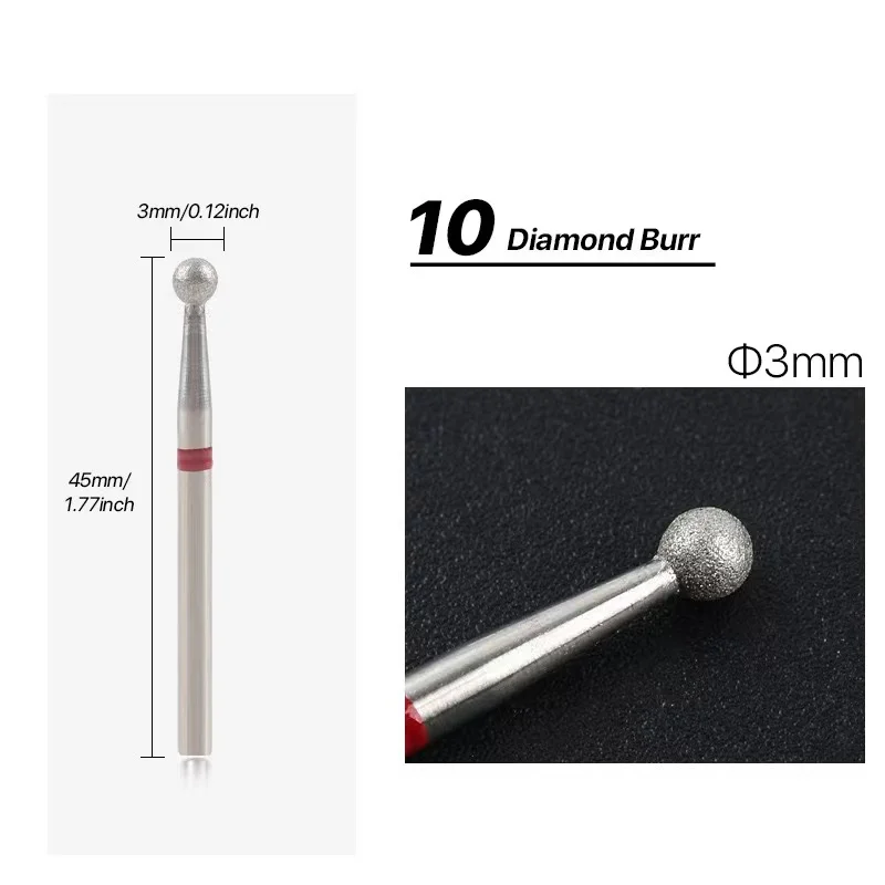 5 Pcs Diamond Milling Cutters For Manicure Carbide Nail Drill Bits Removing Dead Skin On The Edge Of The Nail Tool