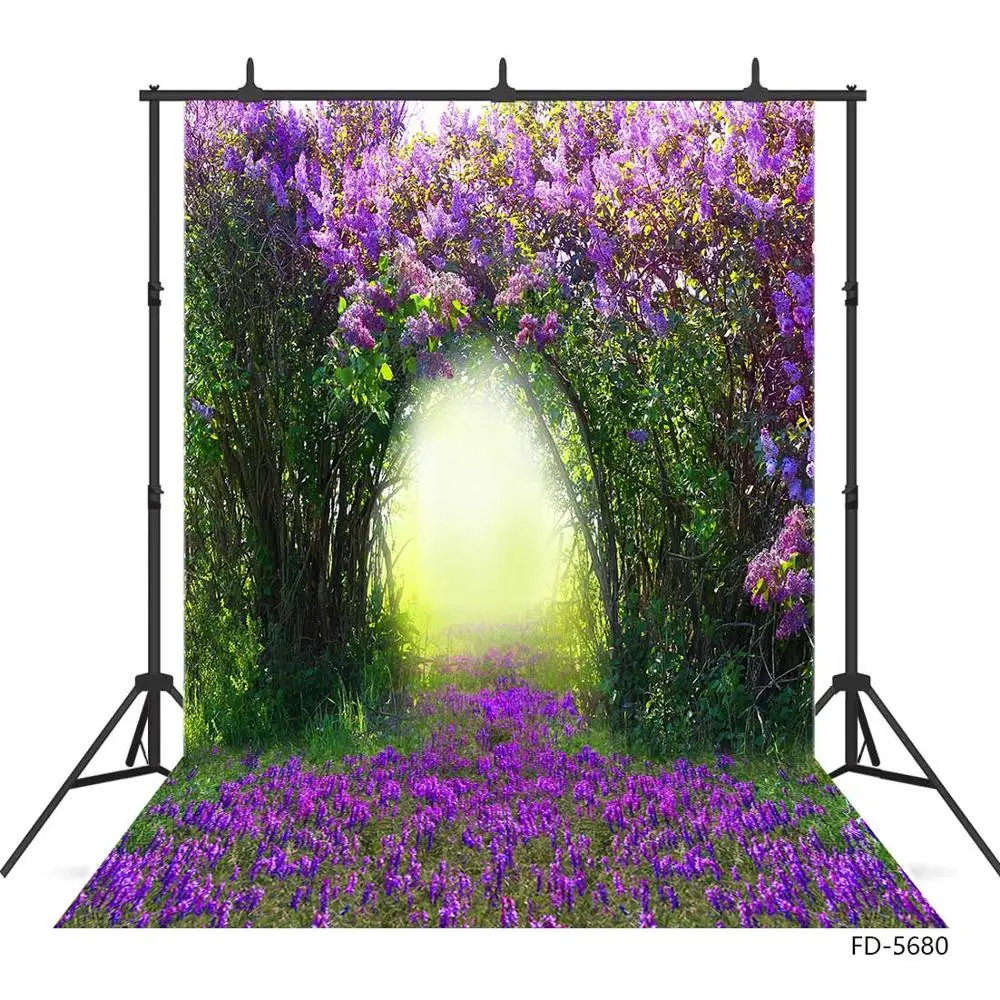 Lavender Arch Photography Background Customized Fond Backdrop Photo Studio for Baby Children Portrait Birthday Photocall Props