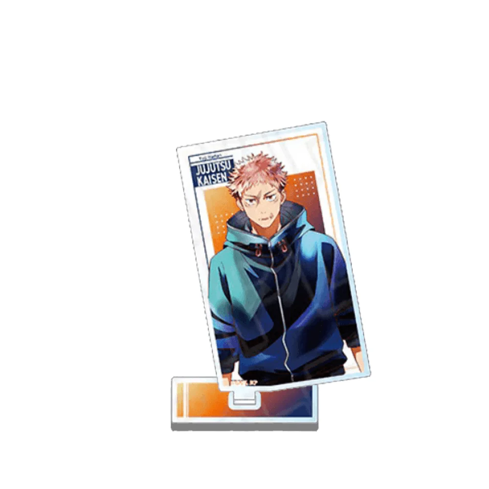 Jujutsu Kaisen Itadori Yuji 10cm Acrylic Stand Keychain Hoodie Photo Card Style Desk Display Ornament Fan Merch Gift Toy