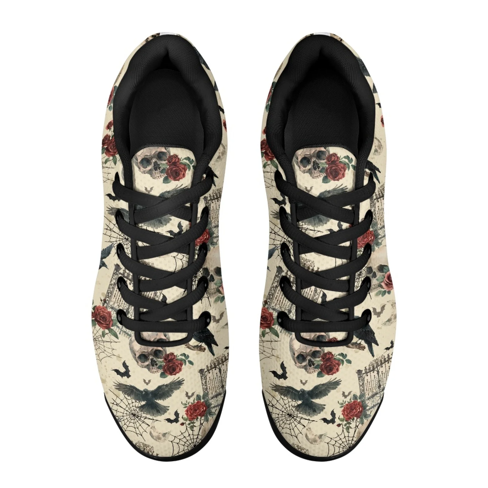 PENSTROLL Rose Raven Design Fashion Tennis Sneakers for Men Mesh Tennis Sport Cross Trainers Comfort Sneaker