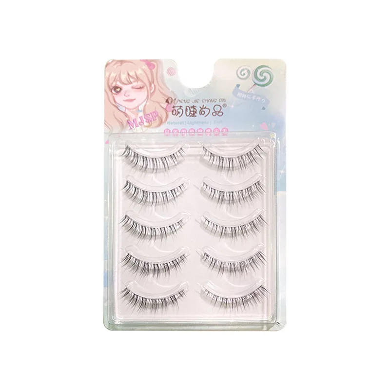 New Natural Japanese Air False Eyelash Transparent Stem Winged Eyelash Little Demon Simulate Fairy Eye Lash Beauty Makeup Tool