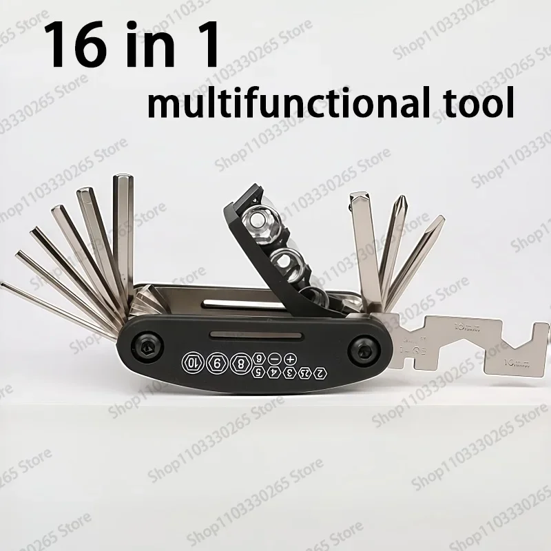 16 in 1 multifunctional tool | Portable socket wrench, screwdriver, and repair kit for mountain bikes and motorcycles Tools