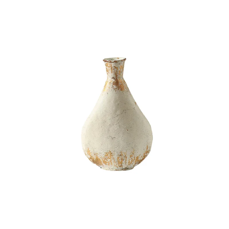 Factory Direct 2026 Jingdezhen wabi sand wind resin vase B & B Tavern Teahouse with dried flowers decorative ornaments New Chine