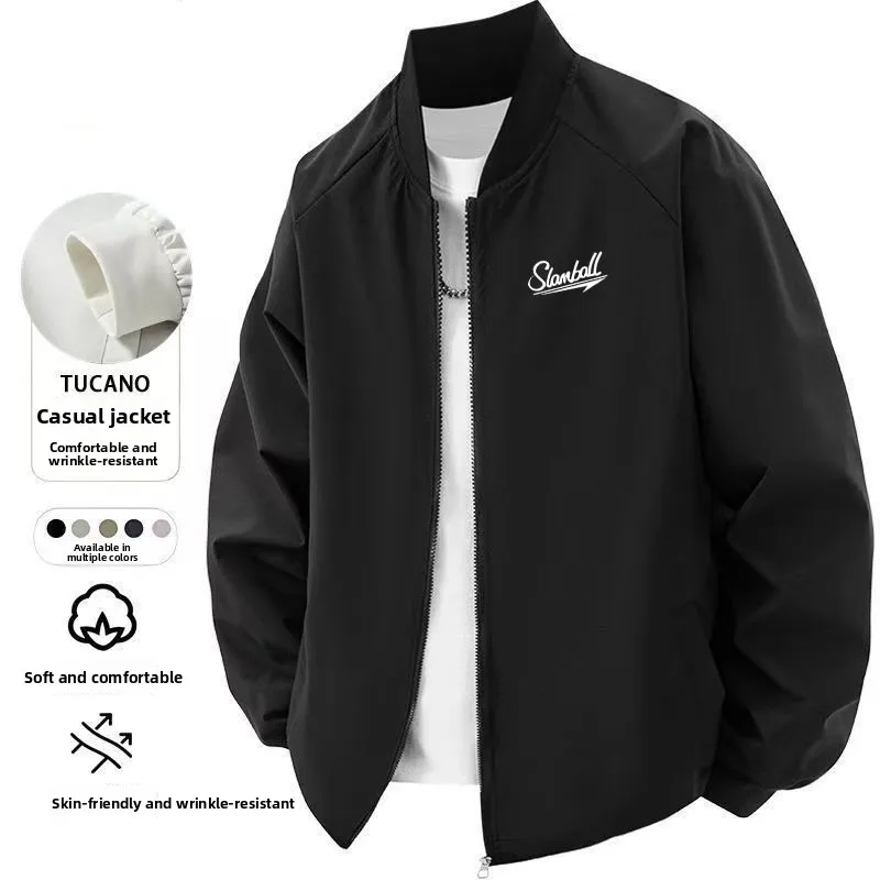 

SLAMBALL DK American Sle Baseball Jaet Men's Spring Autumn Casual Couple's Clothing Windproof Polyester Fabric Long Sv...