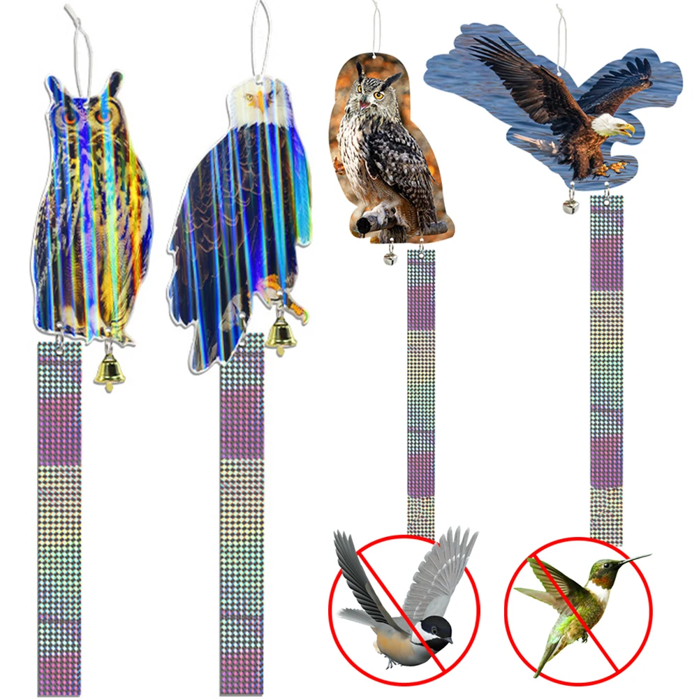 Owl Eagle Bird Repellent Reflective Decor Double-sided Bird Simulation Repellent Patio Yard Waterproof for Home Garden Supplies