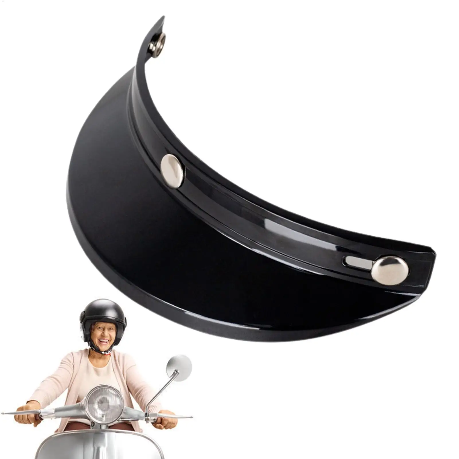 Viseira Solar Estilo Vintage para Capacete de Motocicleta, Acessório de Fácil Instalação com Três Clipes para Capacetes de Motocross Abertos