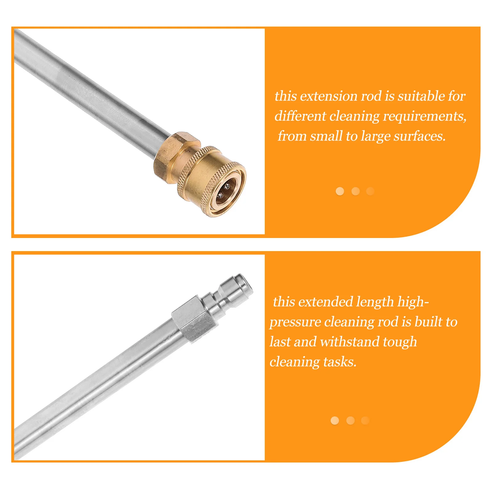 

2Pcs High Pressure Extension Rod Stainless Steel Copper Power Washer Accessories for Washing Car Floor Fence Roof