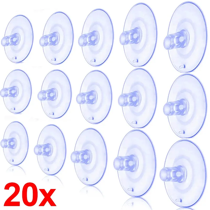 20/1Pcs Transparent PVC Suction Cups Mushroom Head Sucker Multi-Purpose Glass Window Hooks Towel Hanger Rack for Home Bathroom