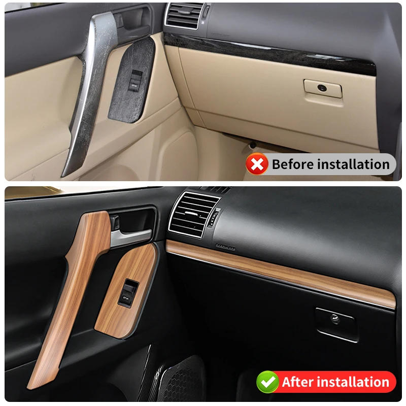 For Land Cruiser Prado 150 LC150 J150 2010-2023 Car Door Wood Grain Interior accessories Replacement Upgraded High Configuration