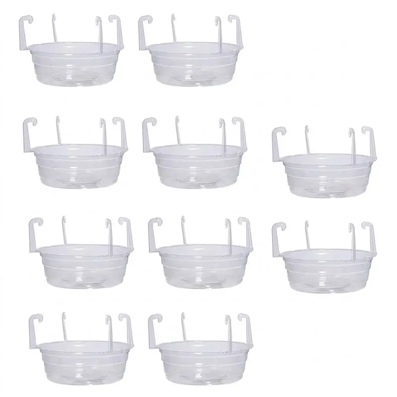 B97A-10Pcs 10-Inch Clear Plastic Hanging Plant Saucer, Water Catcher Drip Pan For Indoor Outdoor Hanging Baskets Flower Pots