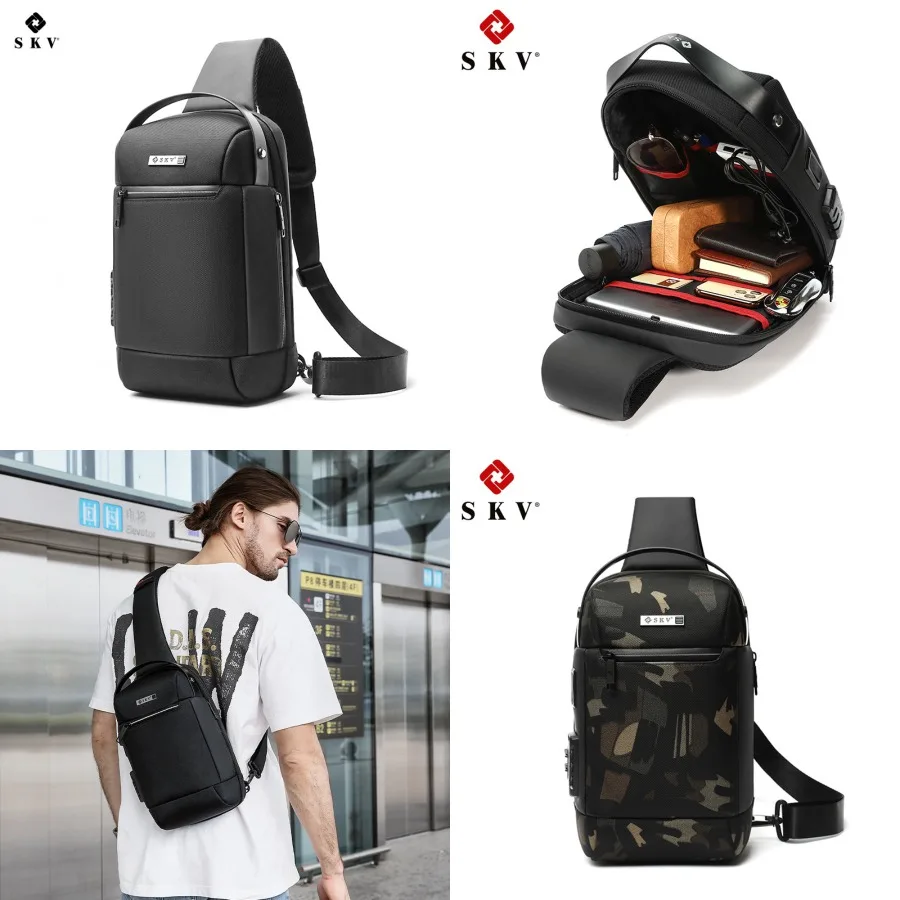 

【New style】Chest bag men's business - chest bag men's USB anti-theft shoulder bag fashionable casual multi-functional - chest b